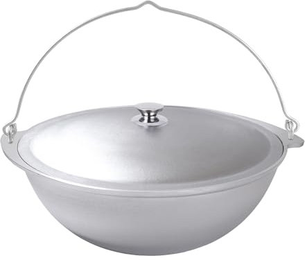 Kukmara Kazan Asien Topf Tatarskij mit Bügel und Deckel Kasan WOK 6 Liter für CAMPING Aluguss