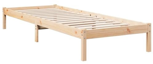vidaXL Massivholzbett, Holzbett Extra Lang ohne Matratze, Bettgestell mit Lattenrost, Bett Einzelbett für Schlafzimmer, 80x220cm Kiefernholz