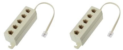 RJ11 Telefon-Splitter, 6P4C-Stecker auf 5-Wege-Buchse, 6P4C-Buchse, modularer Splitter, Adapterstecker auf USB-Adapterkabel, Adapterkabel, USB-Adapter, Steckdosen-Adapterkabel für Headset-Adapter C