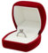 FuninCrea Einfacher Samt Ring Box Ringhalter Ringbox Hochzeit Tragbar Ringschachtel Ring Aufbewahrung Klein Verlobungsring RingBox Schachteln für Antrag Verlobung Hochzeit (Rot)