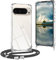CaseLover Handyband kompatibel Google Pixel 9/9 Pro Hülle mit Band, Transparente Silikon Necklace Handyhülle mit Abnehmbar Kordel Stossfest Bumper Schutzhülle zum Umhängen Kameraschutz Case, Schwarz