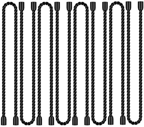 8PCS 12-Inch Silicone Cable Ties, Bendable Rubber Twist Ties, Reusable Twist Ties for Cords, gear ties for Organizing, Bundling (Black)