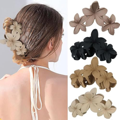 4PCS Matte Haarspangen Dicke, dünne, lockige, gerade, lange Haare, rutschfest, quadratisch, große Haarklemmen, starker Halt, mittelgroße Haarklemmen für Frauen