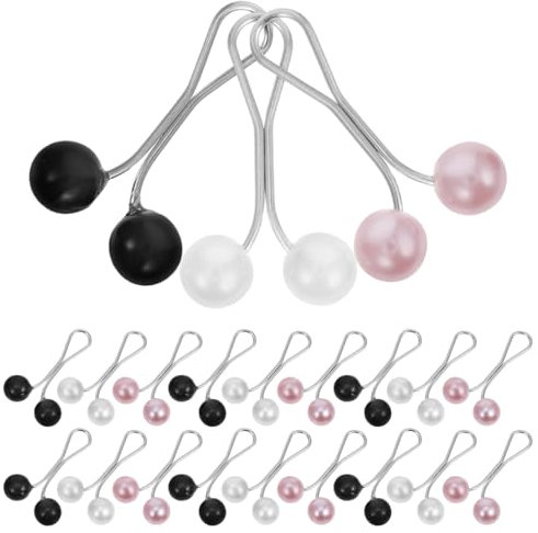 DIYEAH 24 Stück Hijab-Clips Mit Perlen – U-Förmige Sicherheitsnadeln Für Schals Pullover Und Hijabs in Schwarz Weiß Und Lila Modische Haar-Accessoires Für Frauen