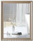 Rechteckiger dekorativer Wandspiegel mit Holzrahmen Schminkspiegel mit bedrucktem Effekt für Badezimmer horizontal oder vertikal hängend Champagner 50 x 70 cm