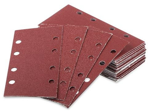 35 Piece Sandpaper Set, Sanding Sheet Set, 400/600/800/1000/1200/1500/2000 Grit Rectangular Sanding Pads, 8 Holes Sandpaper for Orbital Sanders, for Bosch Sanders