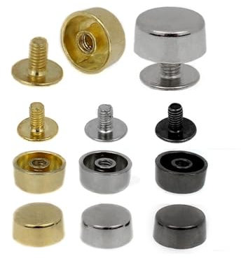LZZYFPX 20Pcs 10MM Wear Protection Bag Bottom Studs Rivets DIY Leather Buttons Screw For Bags Hardware Belt Accessories For Bag Screw(20set gun)