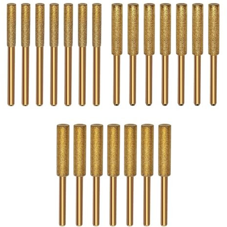 Fuhjythy 21PCS Diamond Chainsaw Sharpener Chainsaw Diamond Sharpener in 3 Size Diamond Chainsaw Sharpener Burr