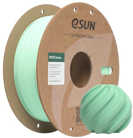 eSUN PETG Matte Filament 1KG, Shine-Free Color, Frosted Texture, Mint Green | 1.75mm 1KG Spool(2.2 LBS) 3D Printer Filament for 3D Printers, Dimensional Accuracy +/- 0.05mm