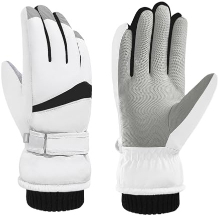 Andiker Women Waterproof Ski Gloves, Winter Touchscreen Thermal Gloves with Fleece, Windproof Snowboard Glove for Skiing Running and Cycling