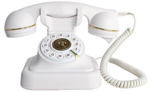 RDYMONKEY Audio-Gästebuch Hochzeit, Retro-Telefon für persönliche Sprachnachrichten, Gästebuch Alternative für Hochzeiten, Partys & Geburtstage, 8GB Speicher (Weiß)