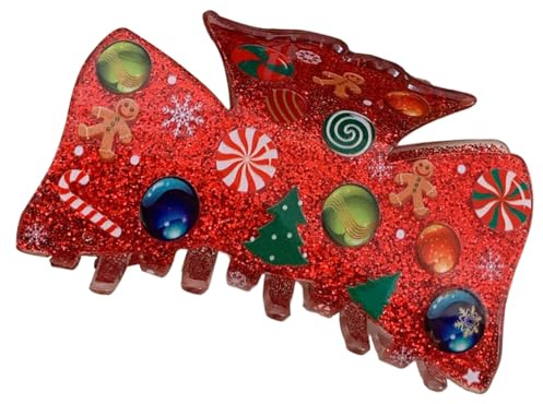 Barrettes Griffes De Noël Pour Femmes Barrettes Coiffantes Grandes | Pince À Cheveux Griffe Pour Femmes Fêtes D'hiver Pour Nouvel An