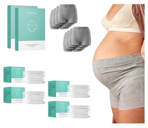 WE ARE MAMMAS Bragas Postparto Desechables Maternidad Alta Sujecion Transpirables Sin Latex Sin Malla Ropa Interior Mujer Talla Unica 36 44 Braguitas Maternidad Hospital Compresas Parto