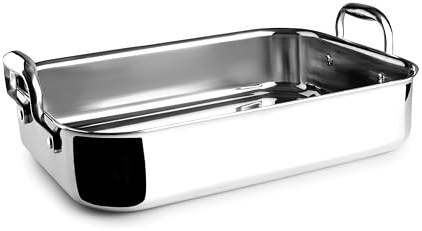 Lacor 60865.0-60865 - TriChef Bratform, 35 x 26 cm, 5 Liter, Edelsta... | Langlebiges Profi-Utensil; entwickelt für optimale Leistung und schnelle, unkomplizierte Reinigung in der Spülmaschine