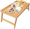 Home-Neat Tablette de Lit Pliable Plateau Petit Déjeuner au Lit Pliant en Bambou laqué Bois H x l x P: 25 x 52 x 33 cm avec poignées Transport Table appoint Table de Service, Nature