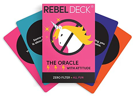 Rebel Deck El oráculo con Actitud sin filtrar, oráculo de Cuidado Personal, Divertido mazo de oráculo, 60 Cartas