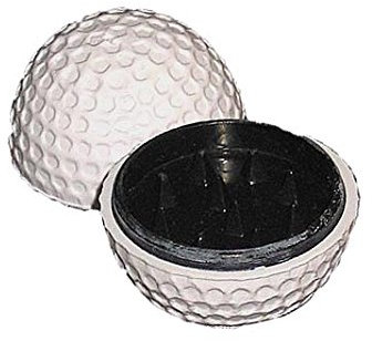 Grinder mit Reinigungs-Set: Witziger Acryl-Grinder Golfball - 2 Teile, 4 cm Durchmesser - head&nature Smoke Shop