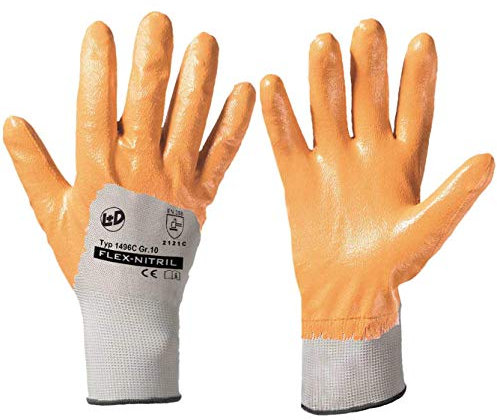 L+D worky Arbeitshandschuhe, Größe: 11, XXL Flex-Nitril 1496C-11, 1 Paar