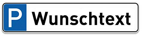 PrintPlanet® Parkplatzschild personalisiert – PVC Schild 520×110 mm – mit Text oder Kennzeichen – Wetterfest