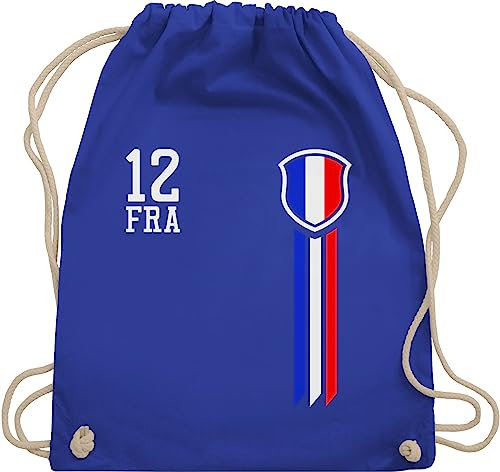 Turnbeutel Rucksack - 12. Mann Frankreich Fanshirt - Unisize - Royalblau - fußball tasche em france bags fußball-em fanartikel europameisterschaft 2024 beutel fussball fu ball sporttasche wm