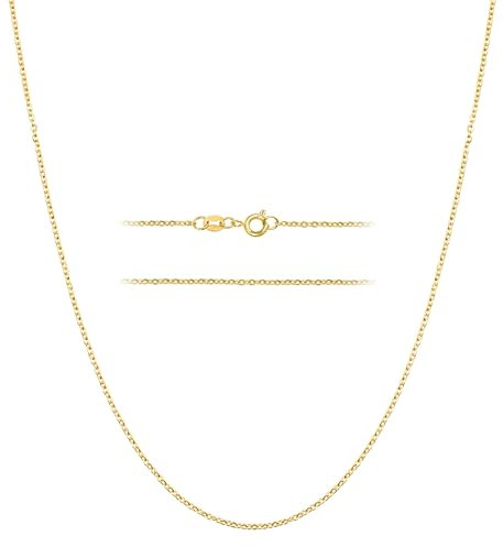 KISPER 24k Gold Over Stainless Steel 1.5mm Thin Cable Link Chain Necklace, 24 inch