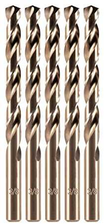 amoolo 3/8 Cobalt Drill Bit, 5Pcs