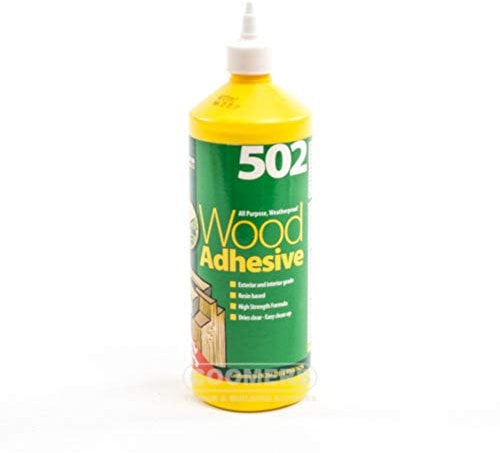 Pack of 4 Everbuild 1Ltr 502 Wood Adhesive All Purpose Weather Proof Fast set