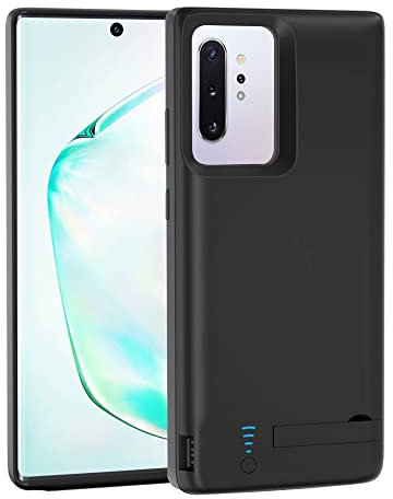 Battery Case for Galaxy Note 10 Plus, 6000mAh Rechargeable Batteri Charger Cases for Samsung Galaxy Note 10+ Extended External Backup Power Bank Charging Cover, Added Extra Juice, Black