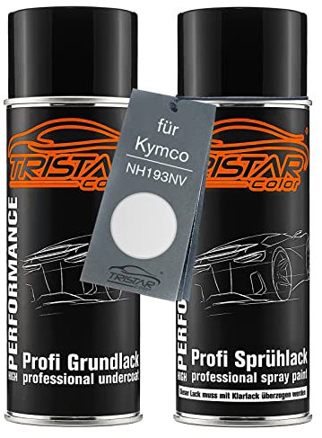 TRISTARcolor Motorradlack Spraydosen Set für Kymco NH193NV Bianco Ice Perl Grundlack Basislack Sprühdose 400ml