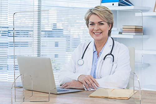 Generico Trennwand aus Plexiglas aus Plexiglas mit Atemschutz, Spritzschutz, Blätter, Sicherheit, tragbar, Acryl-Design (80 x 75 cm, ohne Öffnung)