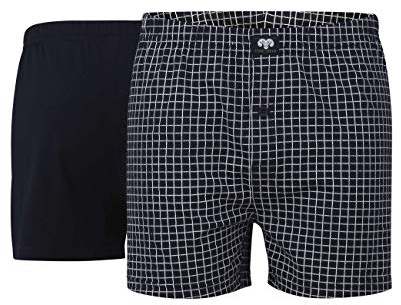 Ceceba Herren Shorts Boxershorts (DE/NL/SE/PL, Alphanumerisch, 7XL, Regular, Regular, 1 x Navy | 1 x kariert)