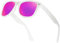 iceboo Sunglasses – White Matte Frame with Purple Reflective Outer Lens, Grey UV400 CAT.3 Lens – Lightweight Unisex Adult Eyewear (2235)