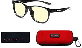 Gunnar Blaulichtbrille für Kinder (8-12 Jahre), blockiert 65% Blaulicht, Rush, Onyx, Bernsteinfarben