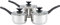 ROYAL CUISINE 3- Piece Set of Stainless-Steel Pans 16cm, 18cm & 20cm Draining Saucepan Set with Strainer Lids