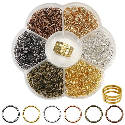 Toaob ca. 960 Stück Verbindungsringe offen Jump Ring 8 mm aus Metall Schmuckverbinder Links mehrfarbig für DIY Schmuckherstellung