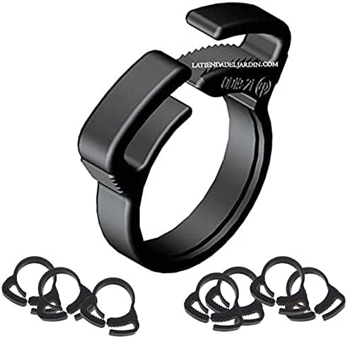 Suinga Pack 50 Abrazadera tubo riego por goteo 16mm, negro. Util para Tubería de 16mm, Sujección de la tubería para Riego por Goteo y Jardinería