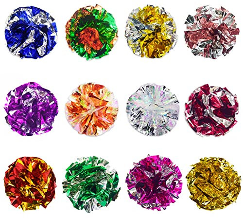 AIMICOCA 20 Stück Bunte Katze Spielzeug Bälle 6CM, Katzen Spielzeug Bälle, Bunte Crinkle Bälle, Kitten Mylar Bälle, Kätzchen Spielzeug interaktives, Knisternde Bälle für Katze Hunde Kitty