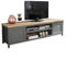 Home Source TV Stand Media Cabinet, Television Entertainment Unit, Oak Effect, Dark Grey, 180cm