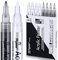 Yuandream Acrylstifte für Steine Wasserfest, 0.7mm Weiß Schwarz Acrylstifte, Steine Bemalen Stifte Permanent Marker Stifte für Metall, Glas, Leinwand, Fotoalbum, Keramik, Holz