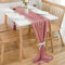 CHUQING Tischläufer Chiffon,70x420 cm,in Dusty Pink,abwaschbar Table Runner,Tischdeko Hochzeit,Altrosa