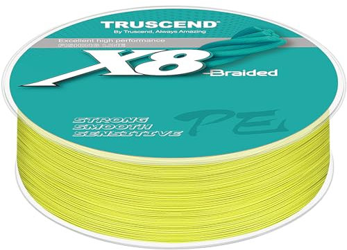TRUSCEND Línea de pesca trenzada X8, línea de pesca trenzada giratoria mejorada, línea trenzada suave y ultrafina, alambre de pesca súper fuerte y resistente a la abrasión, sin estiramiento y baja