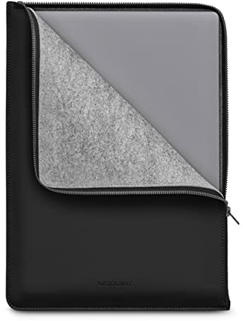 Woolnut Custodia Folio PU opaca per MacBook Air 15 (2023-2024, M2/M3) e Pro 16 - Nero