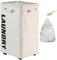 DOKEHOM 29-Inches X-Large Wäschekorb mit Abnehmbarem Waschbeutel auf Rollen, Zusammenklappbarer Rollender Wäschekorb, Faltbarer Kleider-Organizer, Faltbarer Waschbehälter (Beige)