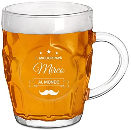 Maverton Boccale birra con incisione - bicchiere da birra personalizzato 500 ml con manico per uomo - calice birra - bicchieri personalizzati con nome - per compleanno - Stelle 3