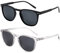 ZENOTTIC 2 Pares Gafas De Sol Polarizadas para Mujer Hombre Retro Redondas Cuadradas Protección UV400 Unisex Gafas de Sol