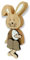 Holz Hase mit Osterei Kantenhocker braun 8 x 18cm Osterdeko Tisch-Deko Oster-Hase