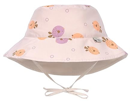 LÄSSIG Baby Kinder Sonnenhut Strandhut Sommerhut Sonnenschutz Kinderhut Babymütze wendbar atmungsaktiv UV-Schutz 80/Sun Protection Bucket Hat Fish light pink, 07-18 Monate, Größe: 46/49