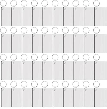 wiianoxd Lot de 40 porte-clés à sublimation, double face, transfert de chaleur, MDF, porte-clés, sublimation, bricolage