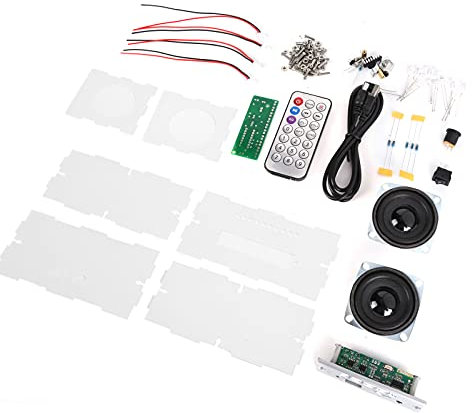 DIY Bluetooth Lautsprecher Box Kit Sprachsteuerung Licht Elektronische Sound Verstärker Set für Zuhause mit Fernbedienung (Sprachaktivierte fließende Wasserlampe)