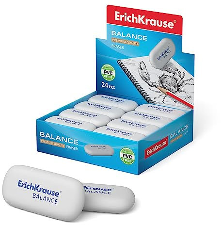 Radiergummi 5 x 2,3 x 0,9 cm weiß 24 Stück - mittlere Härte Radierer für Schule Büro Atelier Uni